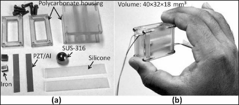 A Handy Motion Driven, Frequency Up-Converting Piezoelectric Energy Harvester Using Flexible Base for Wearable Sensors Applications