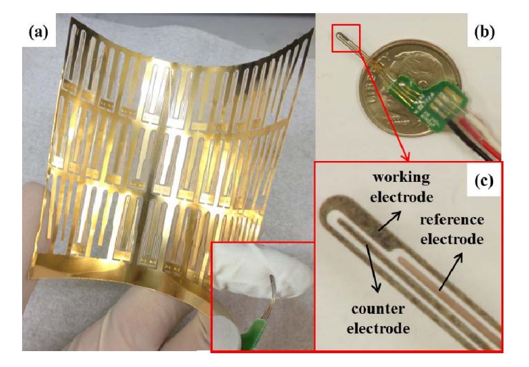 IMPLANTABLE ENZYME FREE GLUCOSE SENSOR BASED ON FLEXIBLE STAINLESS STEEL FOR CONTINUOUS MONITORING AND MASS PRODUCTION